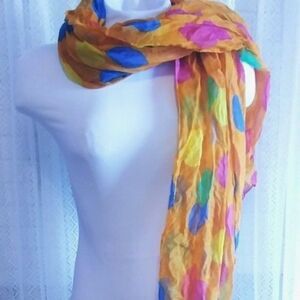 J Francis Orange Polka Dot Scarf